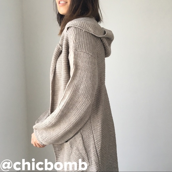 MARA Knit hoodie long cardigan . - Picture 5 of 6